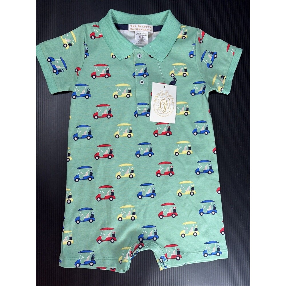 The Beaufort Bonnet Company One Piece Romper Golf Carts Boys 18-24 Months NEW